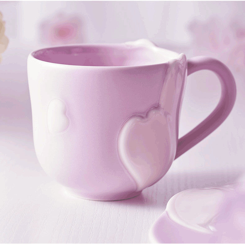 Starbucks China 2022 Cherry Blossom Purple Ceramic Mug Cup & Saucer 237ml