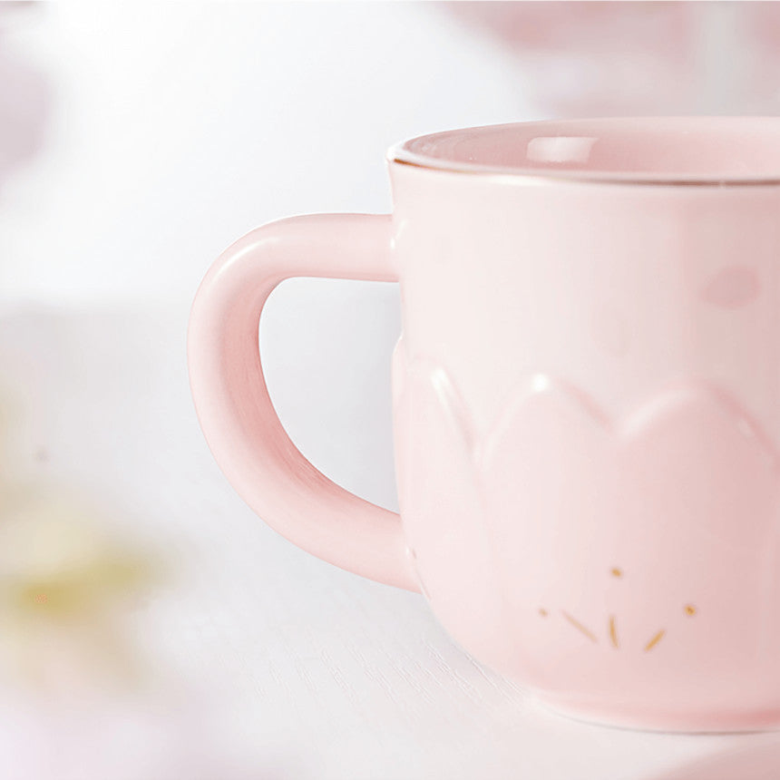 Starbucks China 2022 Cherry Blossom Petal Ceramic Mug Cup & Saucer Set 280ml