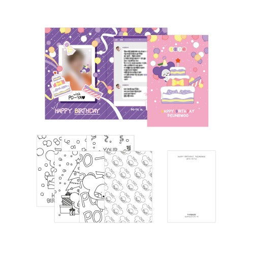 VICTON SEUNGWOO HBD EDITION Card & Coloring Postcard Set