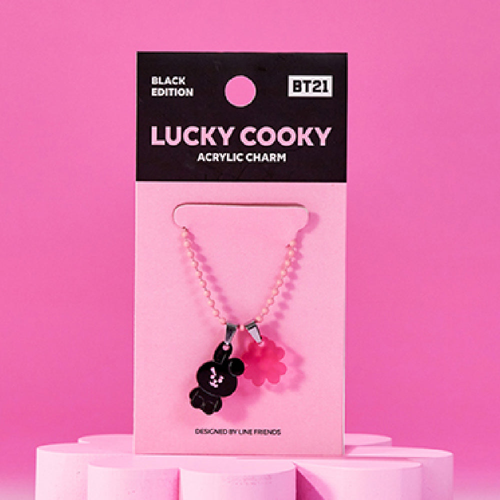 BT21 LUCKY COOKY Acrylic Charm Black Edition