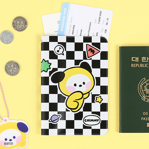 BT21 minini Checkered Passport Cover
