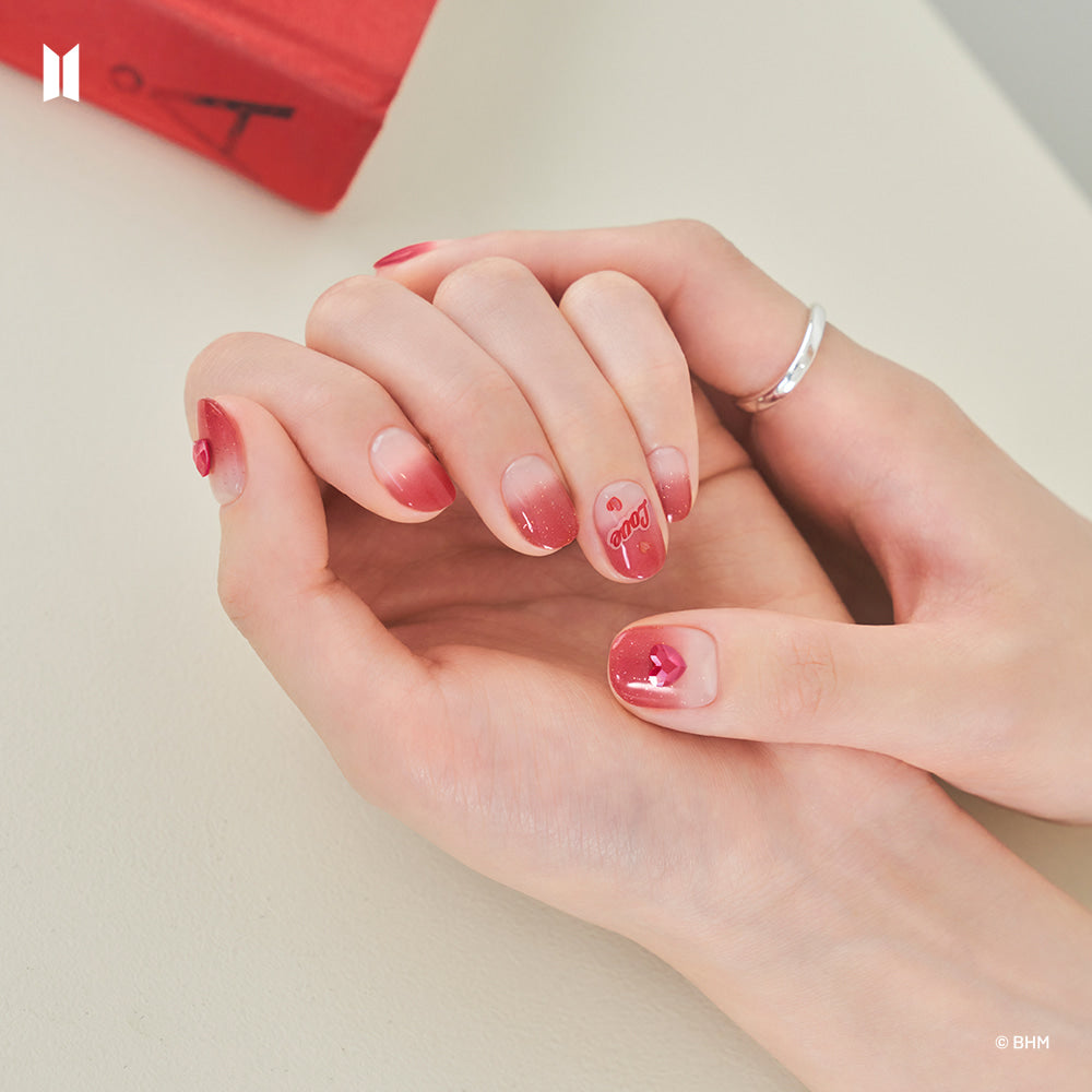 BTS X Gelato Factory Jellymix Nail : Reddish Heart