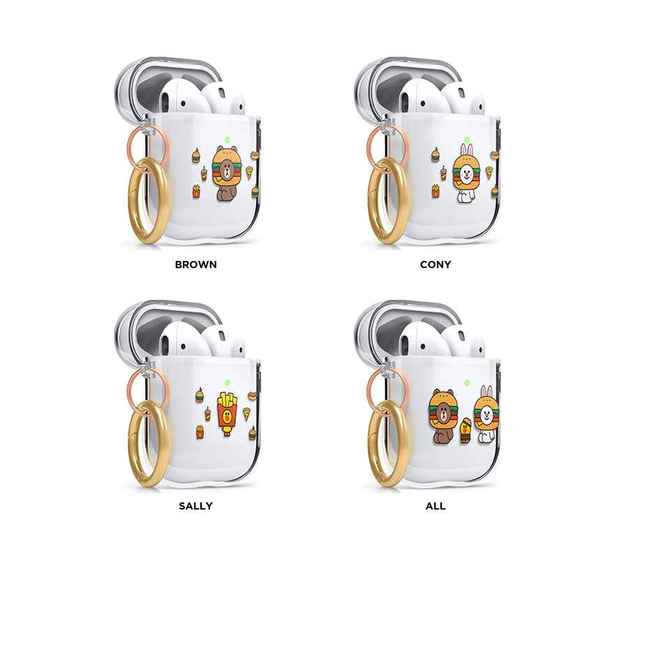 LINE FRIENDS Burger Time AirPods Clear Case