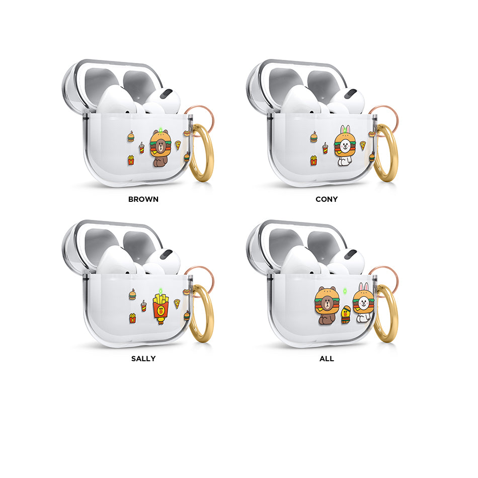 LINE FRIENDS Burger Time AirPods Clear Case