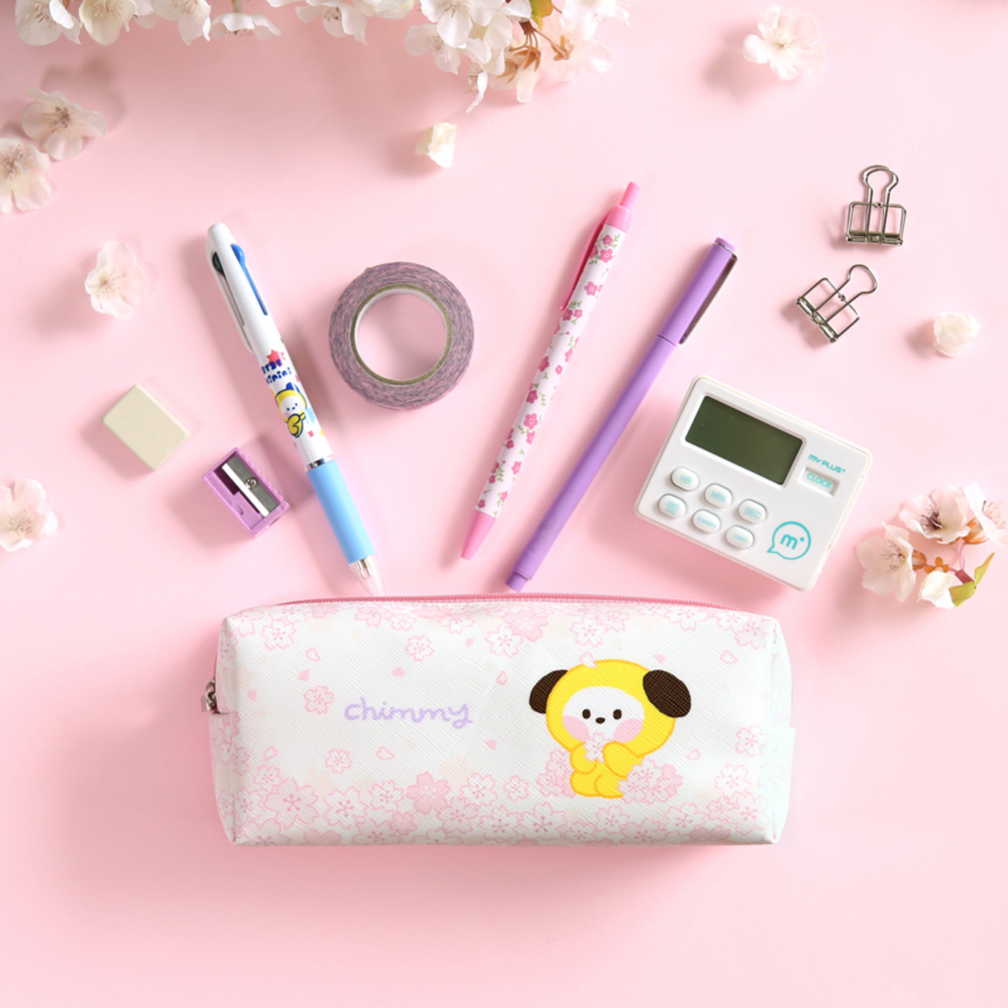 BT21 minini Cherry Blossom Pen Case Pen Pouch