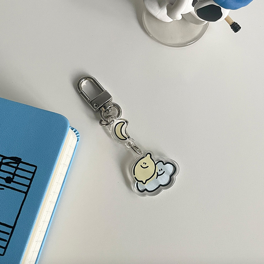 SECOND MORNING Lemony & Cloud Keyring