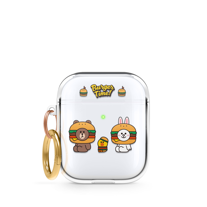 LINE FRIENDS Burger Time AirPods Clear Case