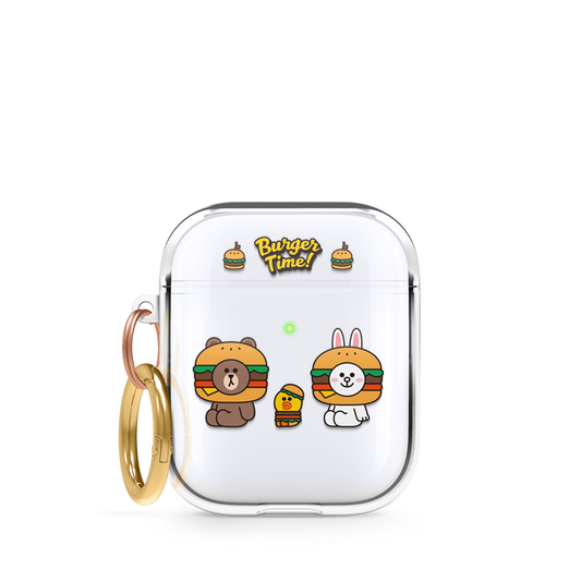 LINE FRIENDS Burger Time AirPods Clear Case