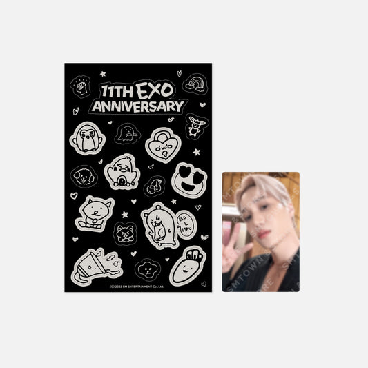 EXO 11th Anniversary GLOW-IN-THE-DARK STICKER & Photo Card Set