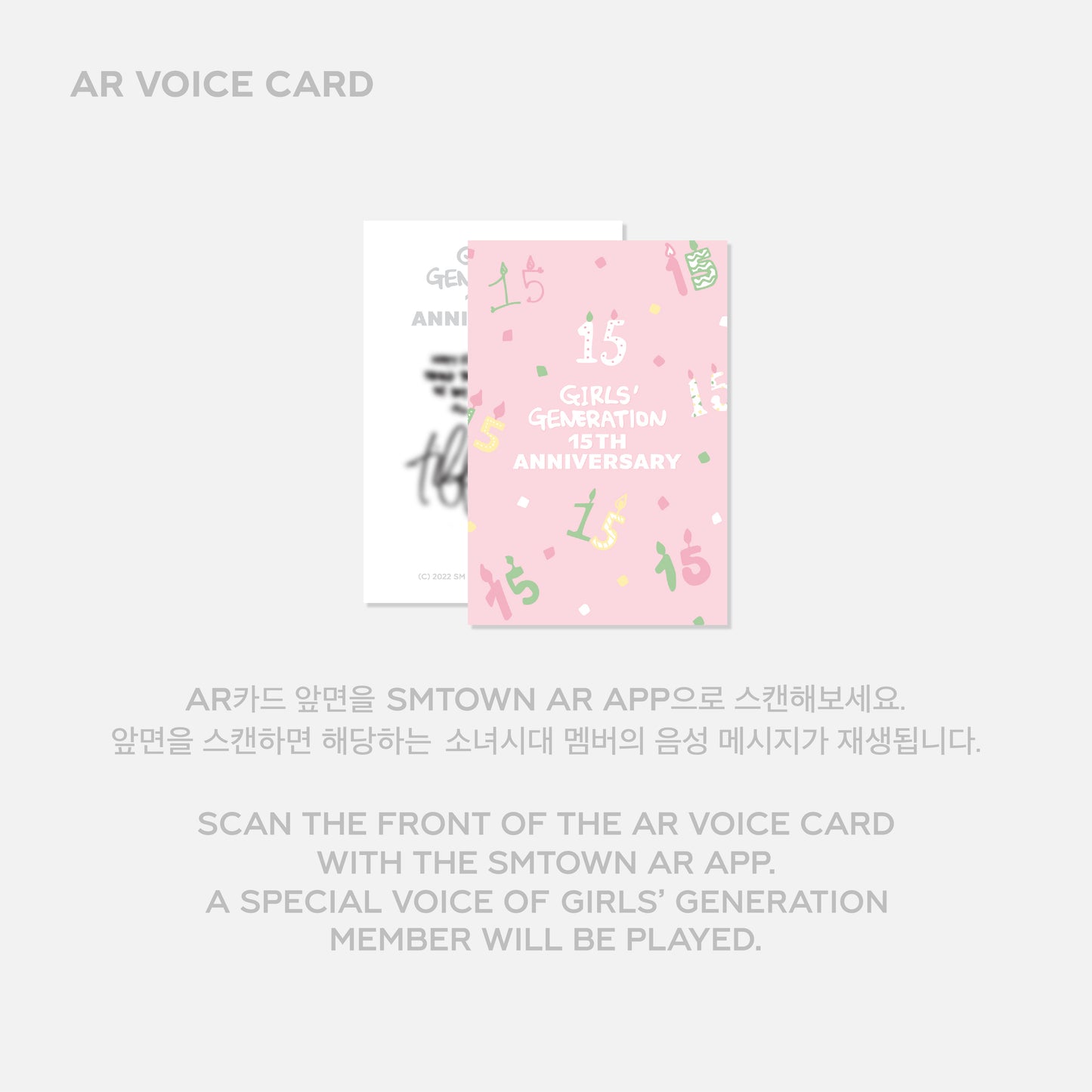 GIRL'S GENERATION 15th Anniversary Acrylic Stand & AR Voice Card Set