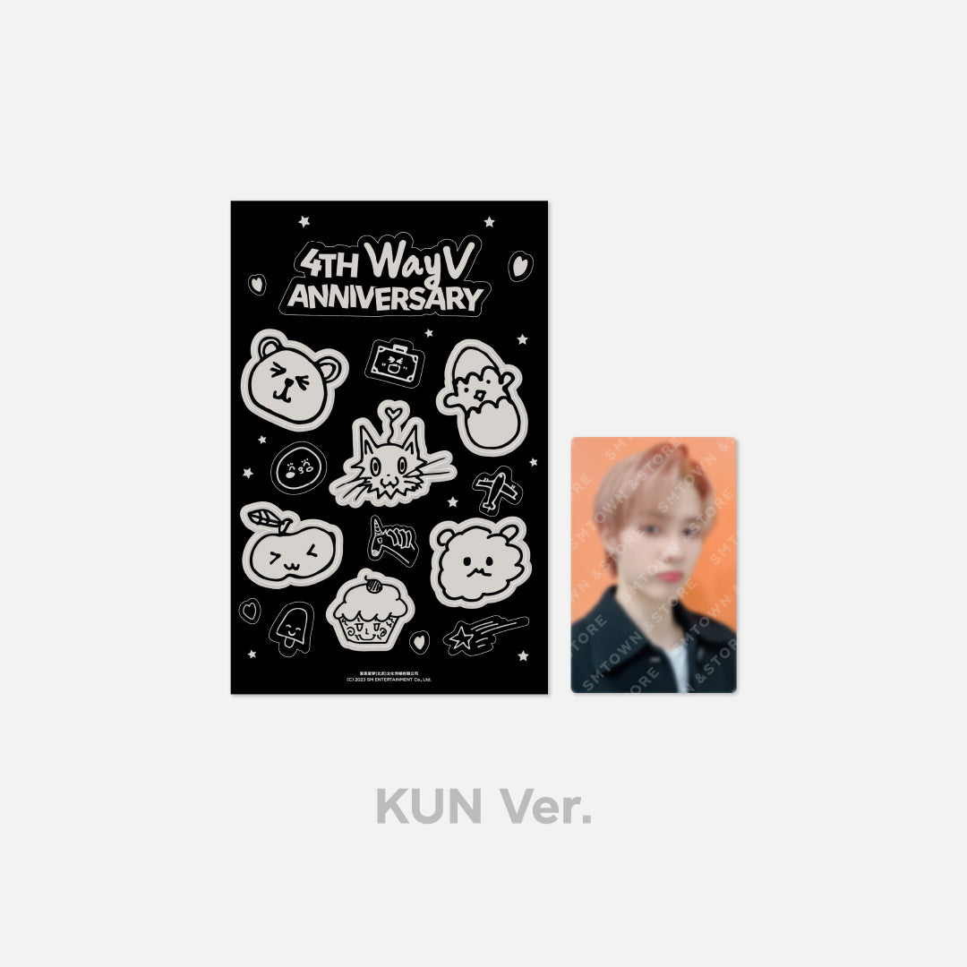 WAYV 4th Anniversary Glow in the Dark Sticker & Photocard Set