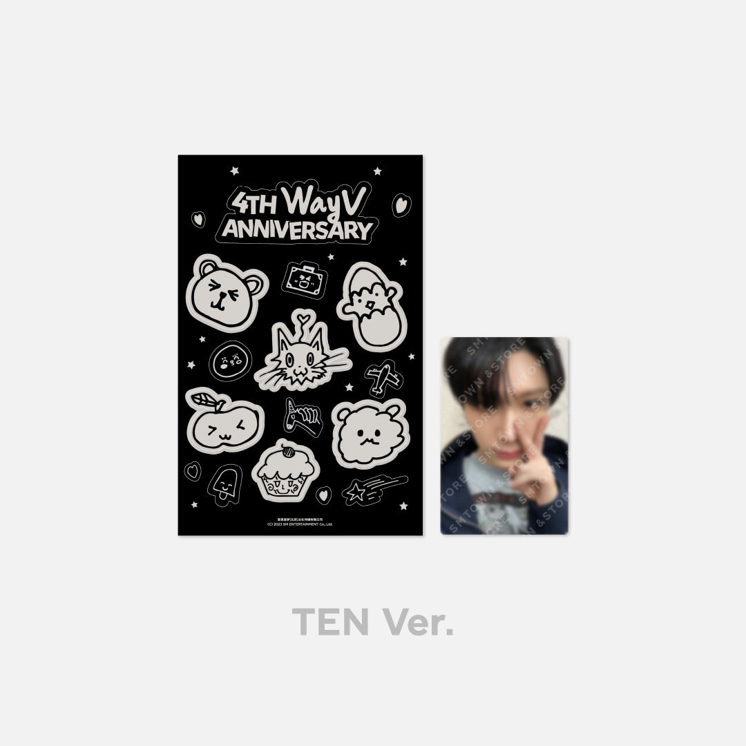 WAYV 4th Anniversary Glow in the Dark Sticker & Photocard Set