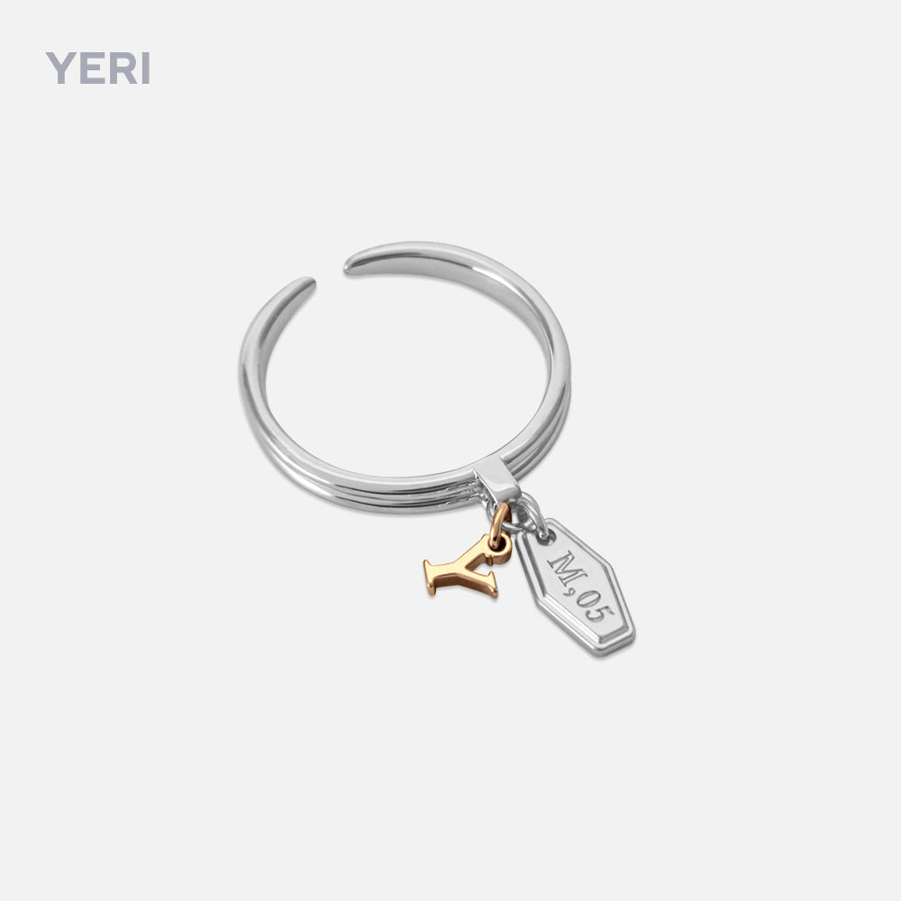 RED VELVET Artist Birthday Initial Silver Ring