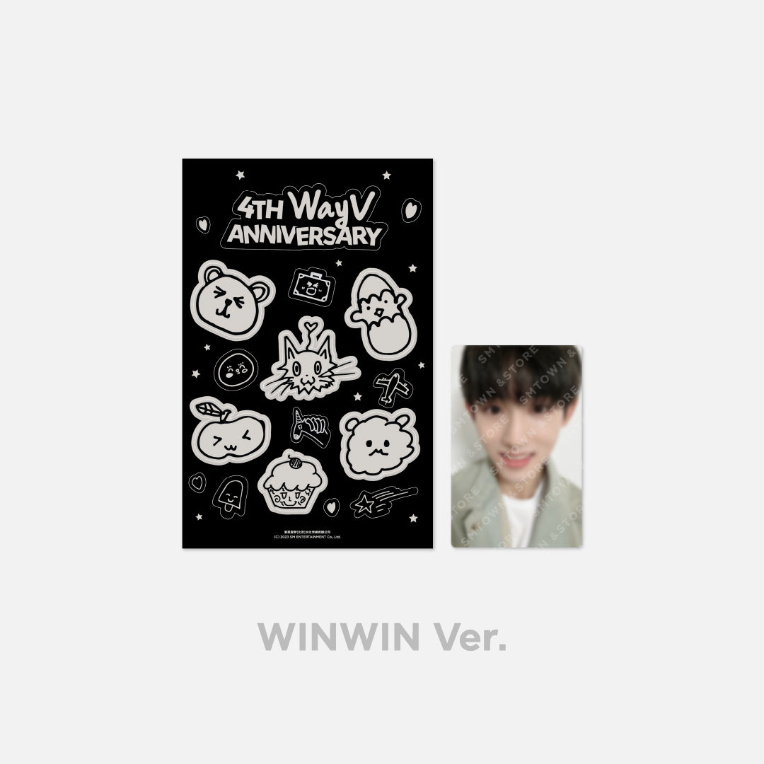 WAYV 4th Anniversary Glow in the Dark Sticker & Photocard Set