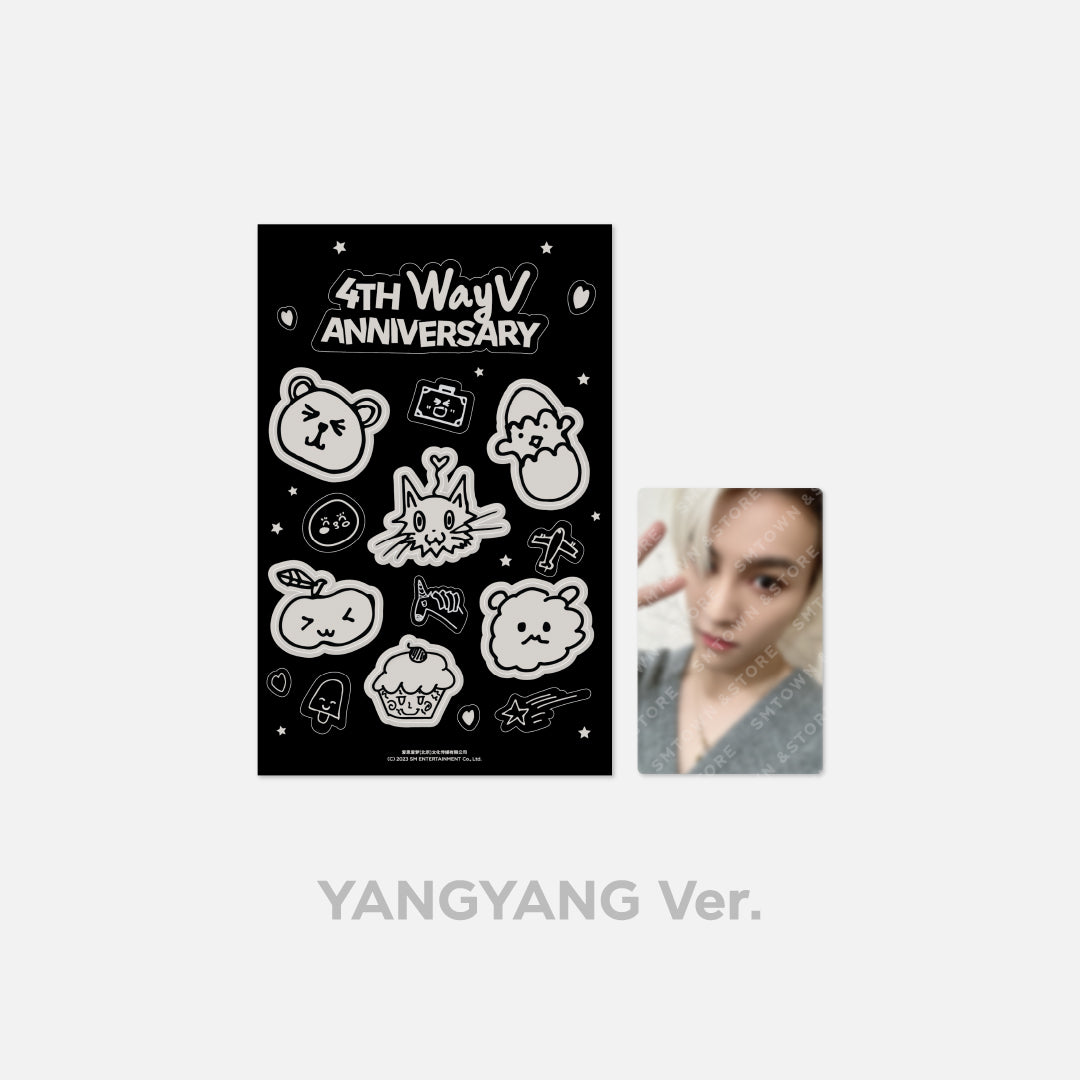 WAYV 4th Anniversary Glow in the Dark Sticker & Photocard Set