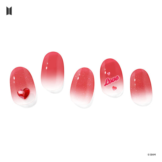 BTS X Gelato Factory Jellymix Nail : Reddish Heart