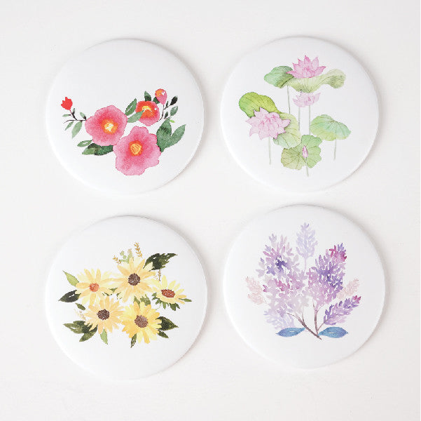 Korean Flower Hand Mirror