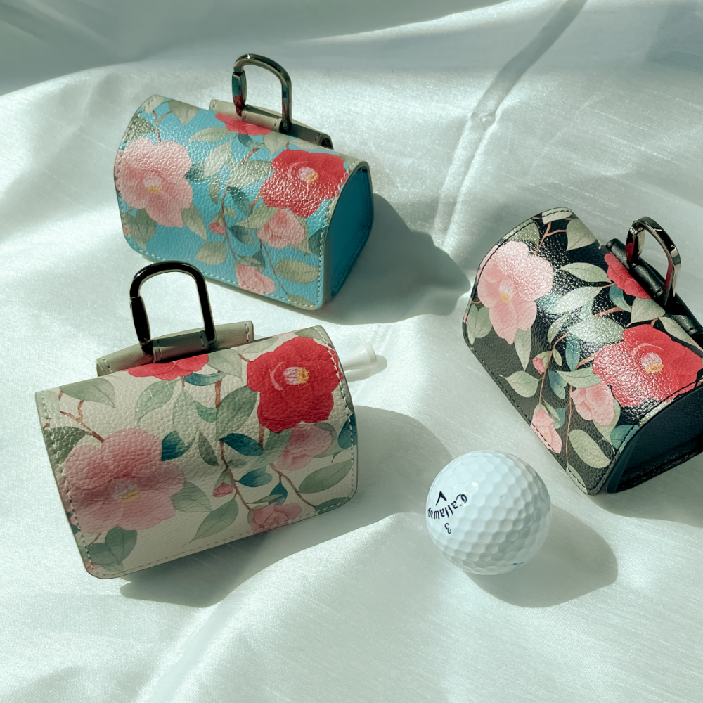 Korean Camillia Golf Ball Case + Ballmarker