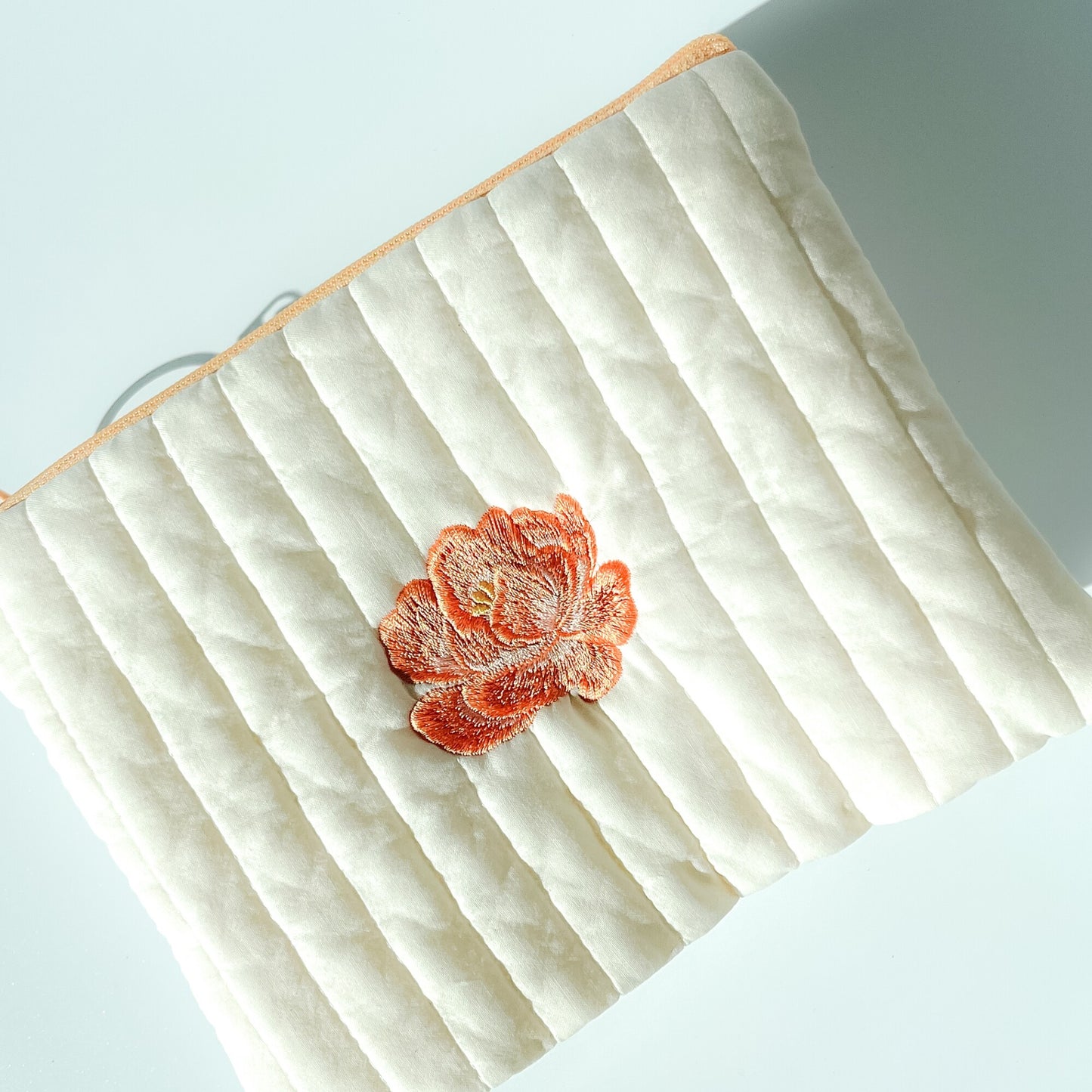 Korean Peony Stitched Pouch