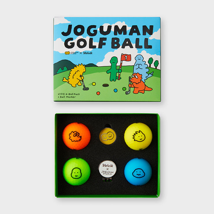 JOGUMAN Golf Ball + Ballmarker Set