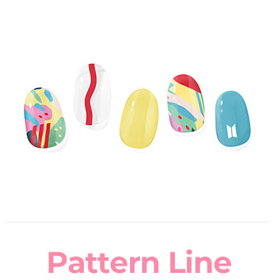 BTS X Gelato Factory Jellymix Nail : Retro Edition Pattern Line